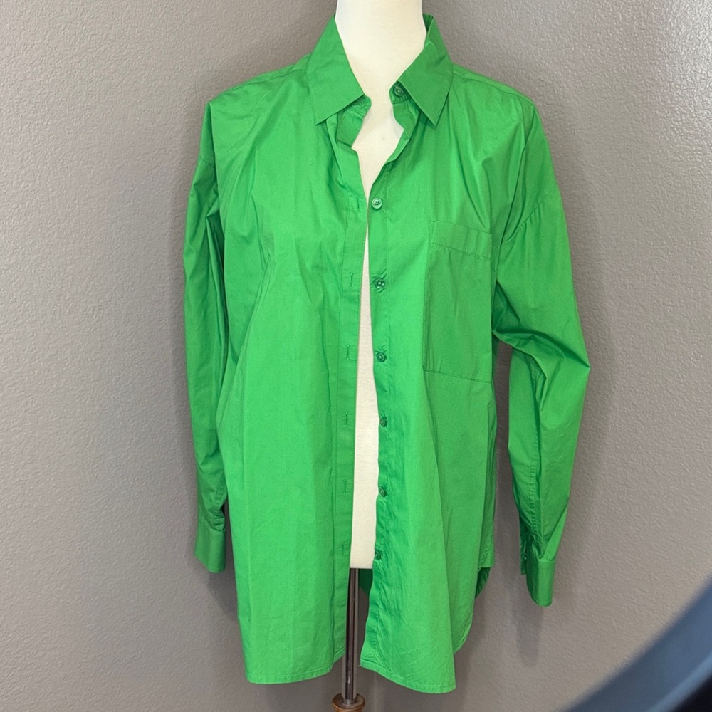 Loft large green button up